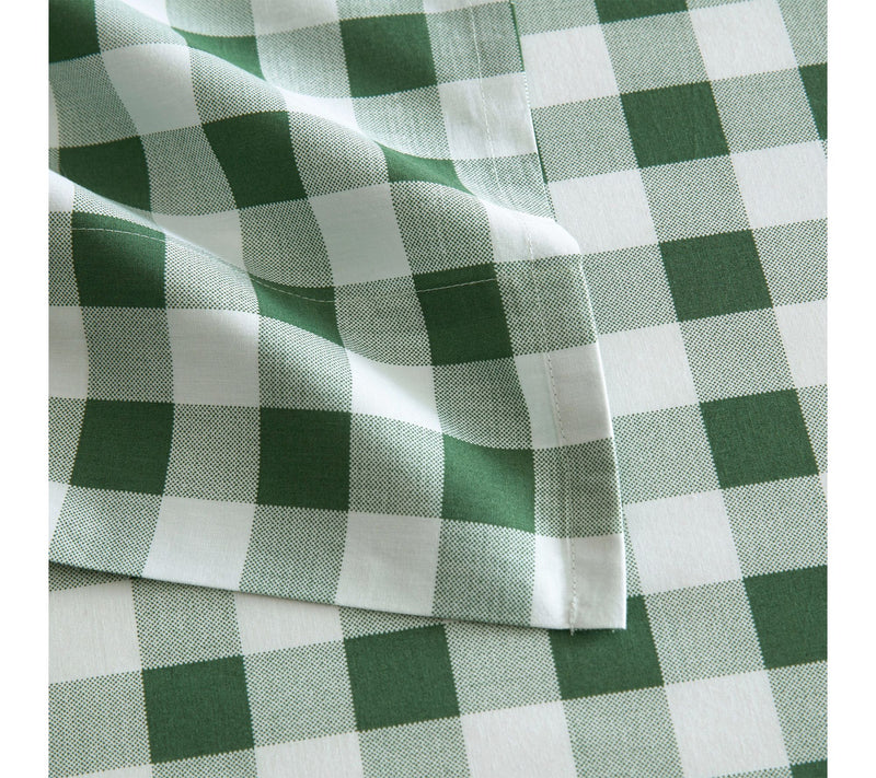 Martha Stewart Madison Gingham Green Cotton King Sheet Set — View 4