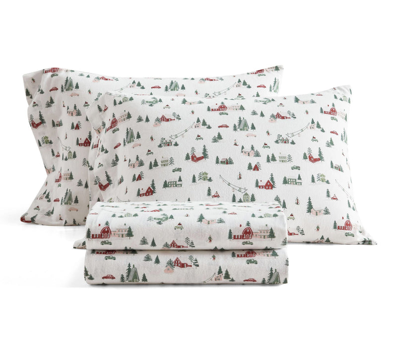 Martha Stewart Ski Village Flannel Full Sheet Set — View 2