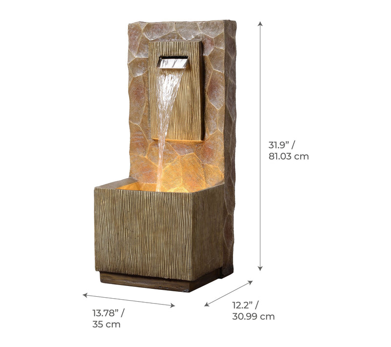 Teamson Home Outdoor 32" Spa Waterfall Fountain with Light — View 9