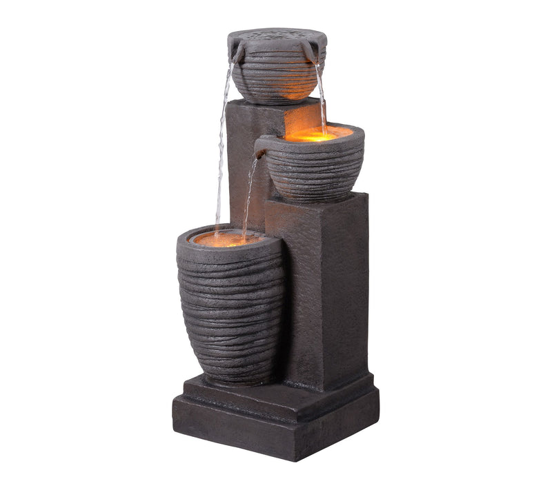 Teamson Home 28" Three-tier Texture Cascading Bowl Fountain — View 4
