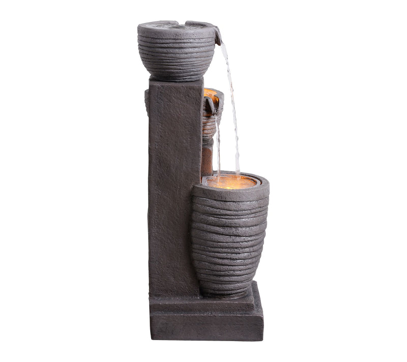 Teamson Home 28" Three-tier Texture Cascading Bowl Fountain — View 2