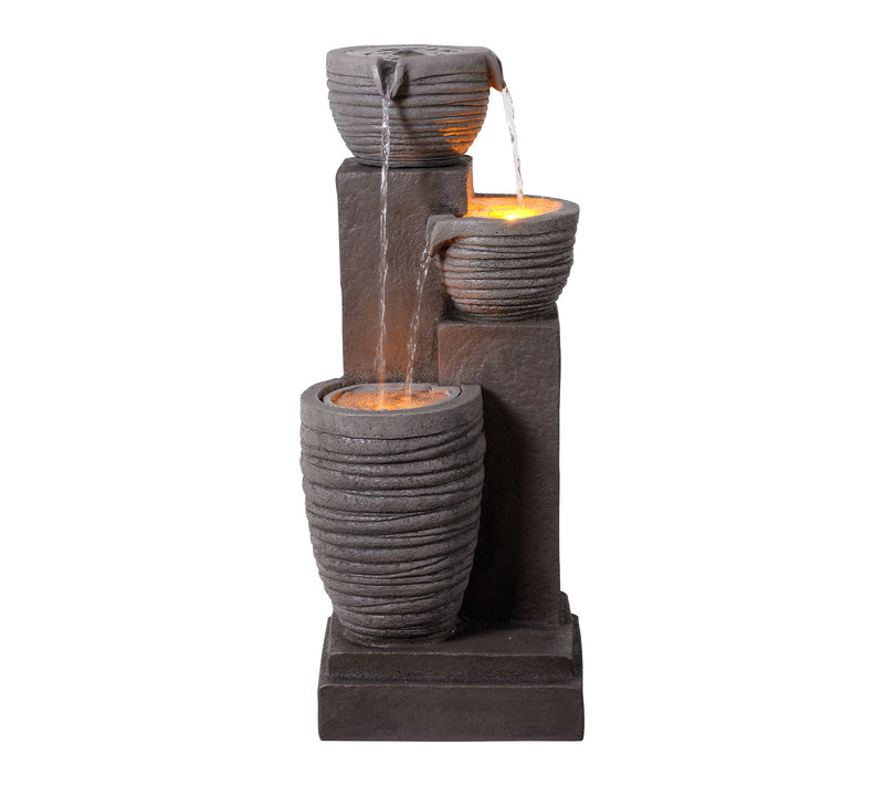 Teamson Home 28" Three-tier Texture Cascading Bowl Fountain — Main view