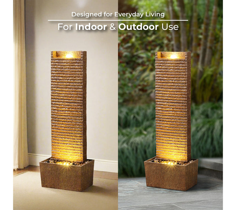 Teamson Home Outdoor Water Fountain with Warm Light — View 7