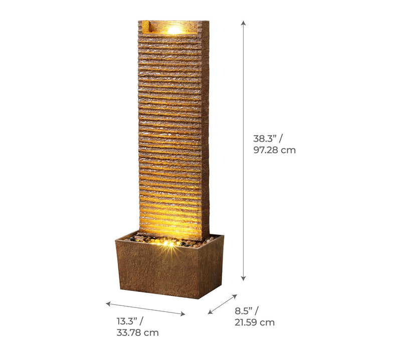 Teamson Home Outdoor Water Fountain with Warm Light — View 6