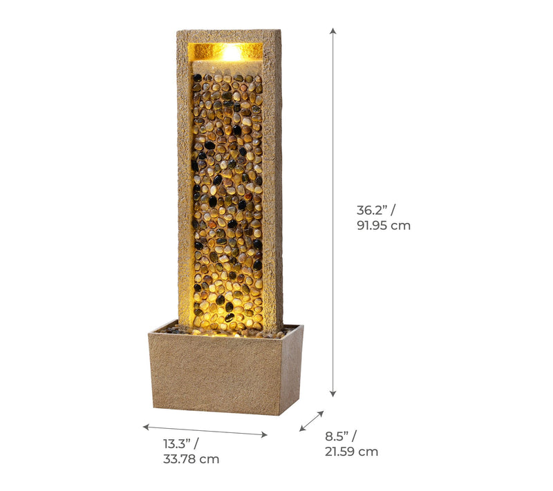 Teamson Home River Rocks Outdoor Water Fountainwith Lighting — View 5