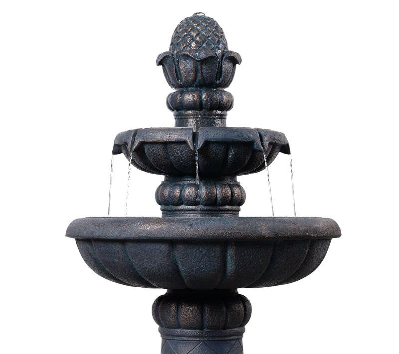 Teamson Home 2-Tier Birdbath Water Fountain Outdoor Garden — View 3