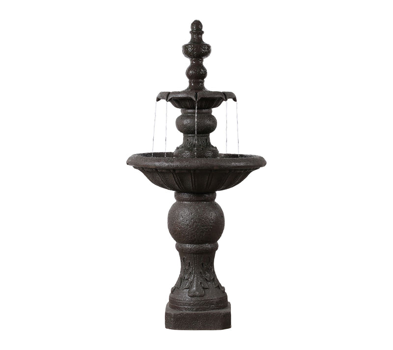 Teamson Home Outdoor 52.5" Two-tier Water Fountain, Dark Gray — View 5