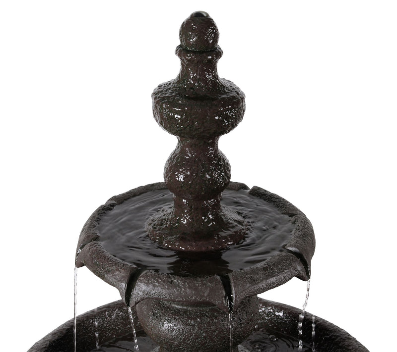 Teamson Home Outdoor 52.5" Two-tier Water Fountain, Dark Gray — View 6