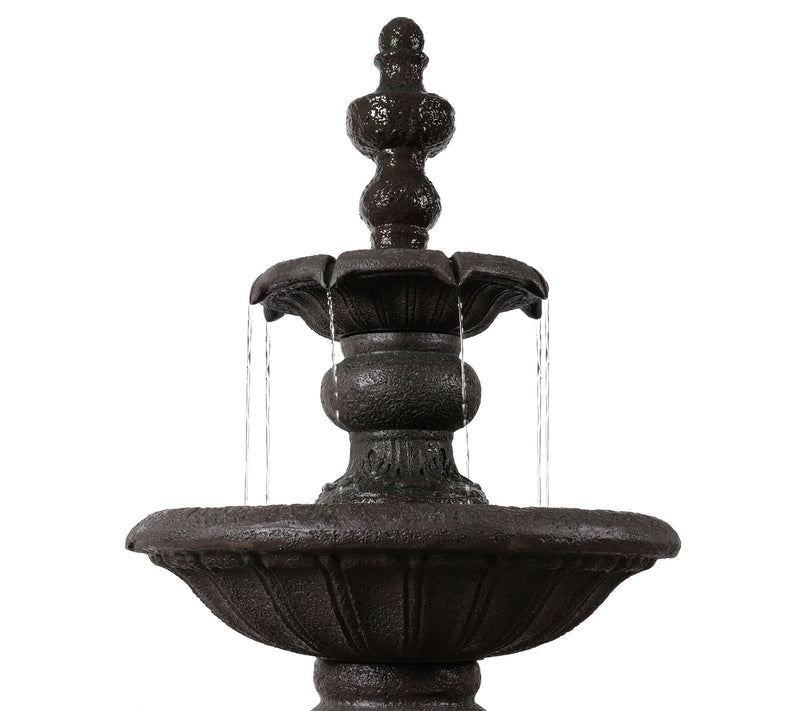 Teamson Home Outdoor 52.5" Two-tier Water Fountain, Dark Gray — View 7