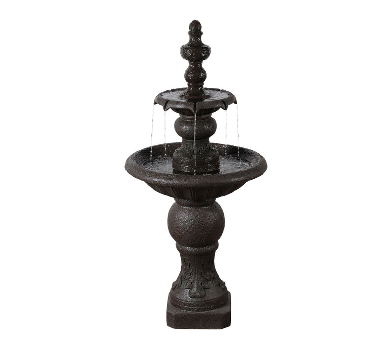 Teamson Home Outdoor 52.5" Two-tier Water Fountain, Dark Gray — View 4