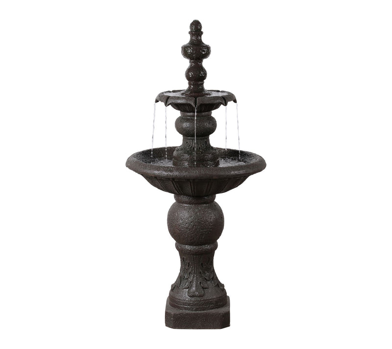 Teamson Home Outdoor 52.5" Two-tier Water Fountain, Dark Gray — View 12