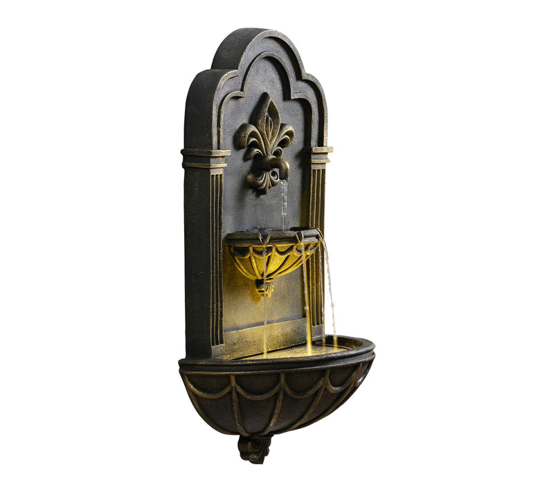 Teamson Home Outdoor 32" Two-tier Fleur-de-lisWall Fountain — View 3