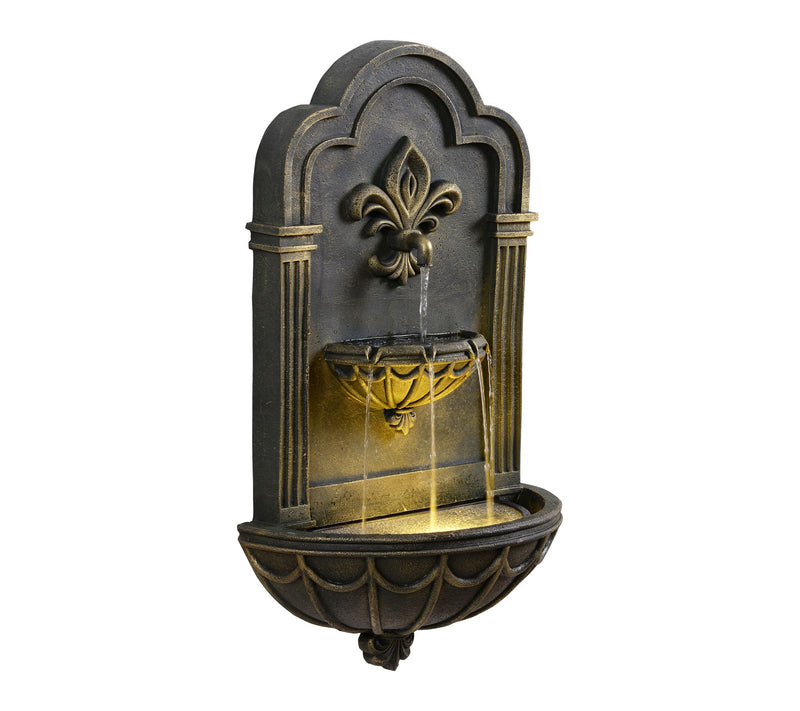 Teamson Home Outdoor 32" Two-tier Fleur-de-lisWall Fountain — View 2