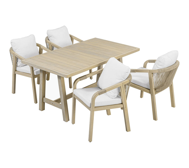 Teamson Home Outdoor 5 Piece Eucalyptus DiningSet — View 10