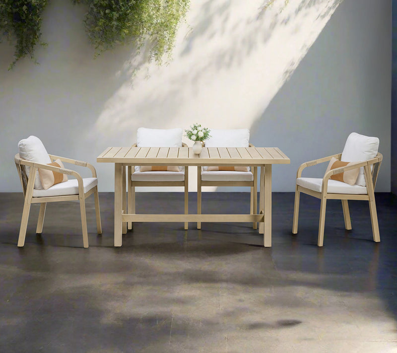 Teamson Home Outdoor 5 Piece Eucalyptus DiningSet — View 8