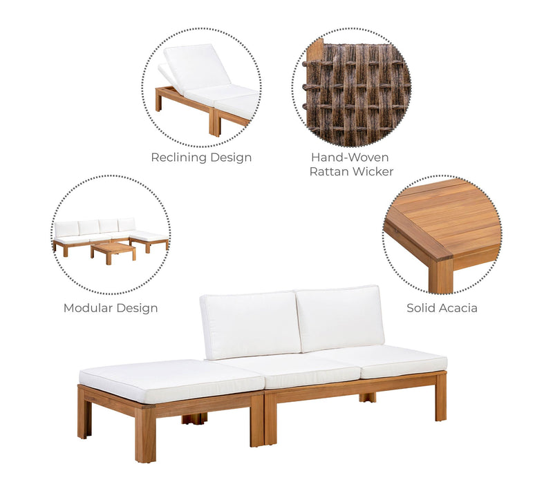 Teamson Home Acacia Modular Outdoor Sofa Set — View 7