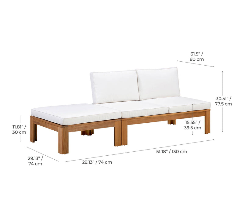 Teamson Home Acacia Modular Outdoor Sofa Set — View 6