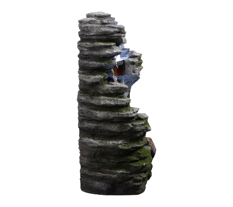 Teamson Home Outdoor 32" Cascading Faux Rock &Wood Fountain — View 4