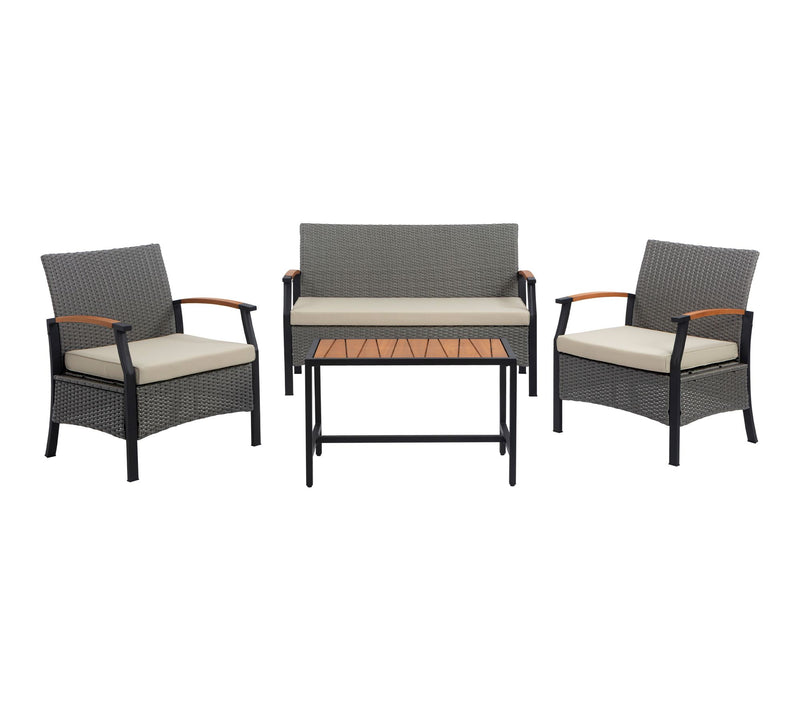 Teamson Home Wooden Armrests Outdoor Conversation Set — Main view