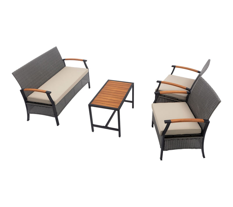 Teamson Home Wooden Armrests Outdoor Conversation Set — View 7