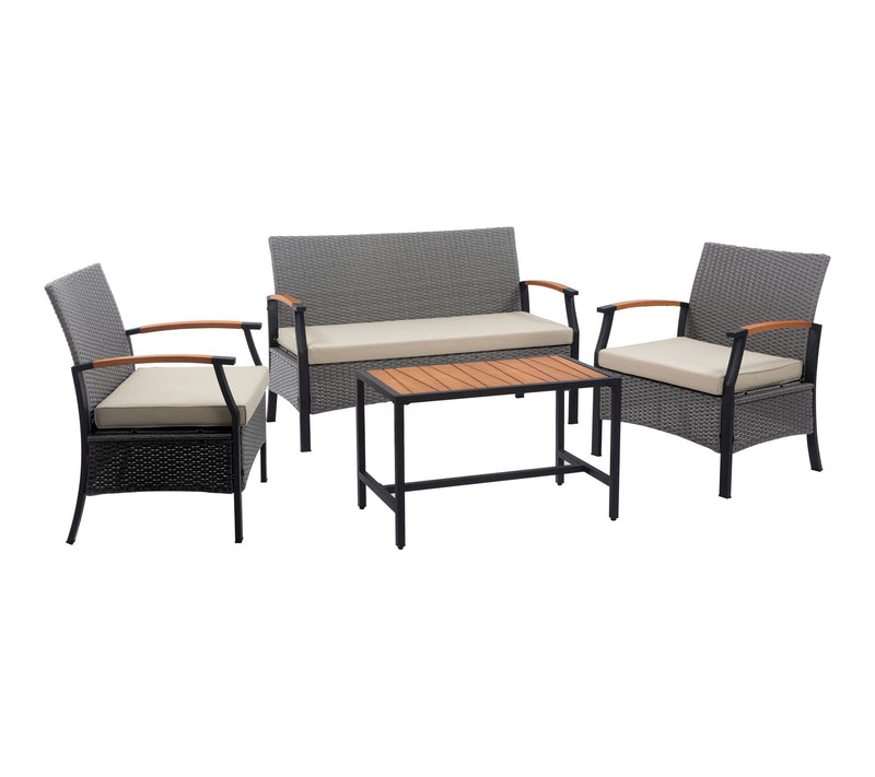 Teamson Home Wooden Armrests Outdoor Conversation Set — View 9