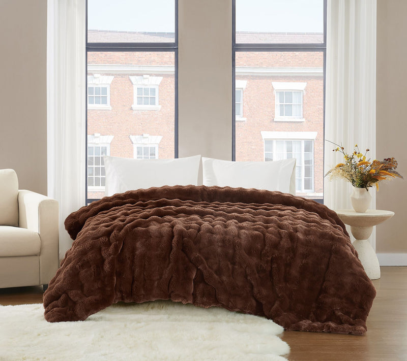Brooklyn Loom Bubble Faux Fur Full/Queen Blanket — View 9