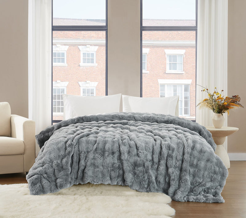Brooklyn Loom Bubble Faux Fur Full/Queen Blanket — View 10