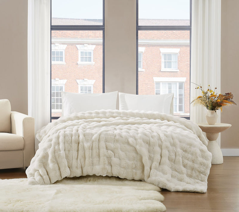 Brooklyn Loom Bubble Faux Fur Full/Queen Blanket — View 12