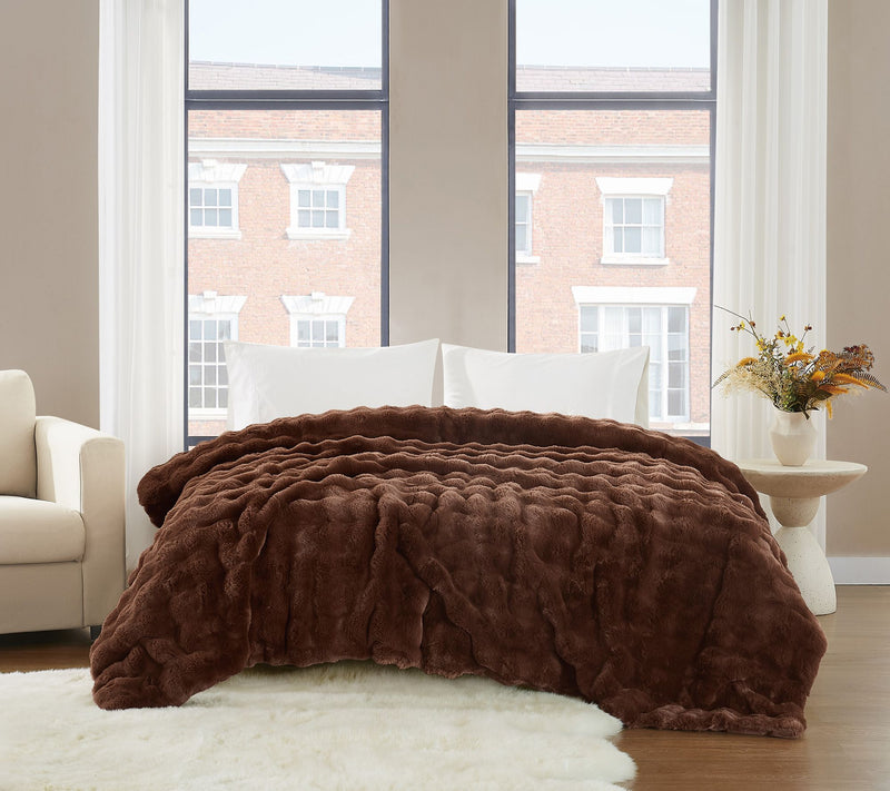 Brooklyn Loom Bubble Faux Fur Twin/TXL Blanket — View 9