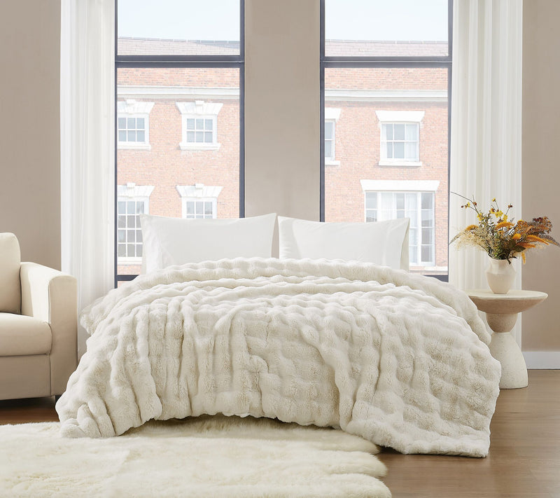 Brooklyn Loom Bubble Faux Fur Twin/TXL Blanket — View 12