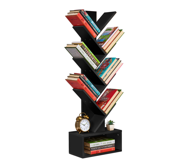 Sorbus 7 Tier Tree Bookshelf with Storage — View 12