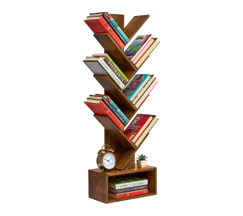 Sorbus 7 Tier Tree Bookshelf with Storage — View 13