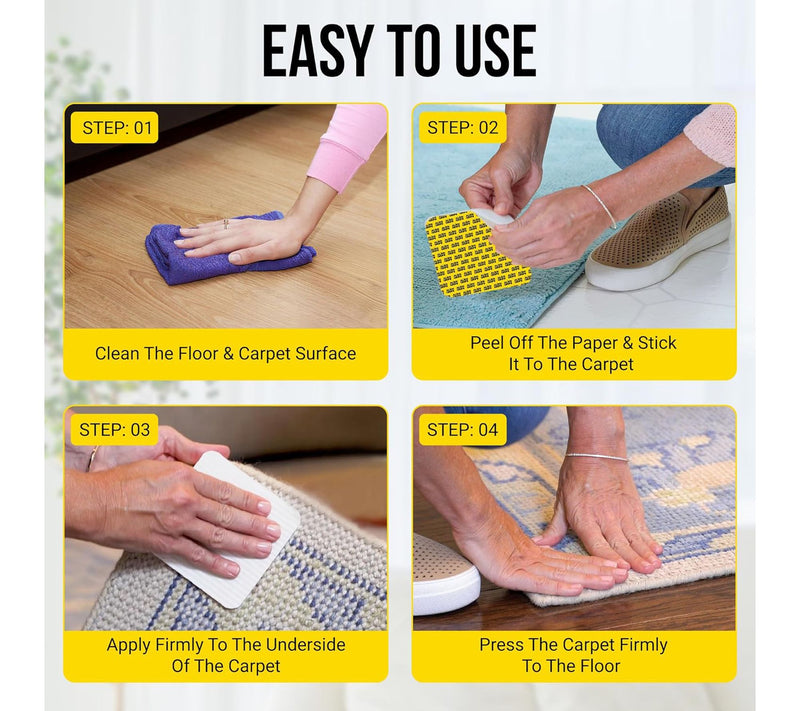 Alien Tape Pre-Cut Double-Sided Set of 12 Carpet Grips — View 3