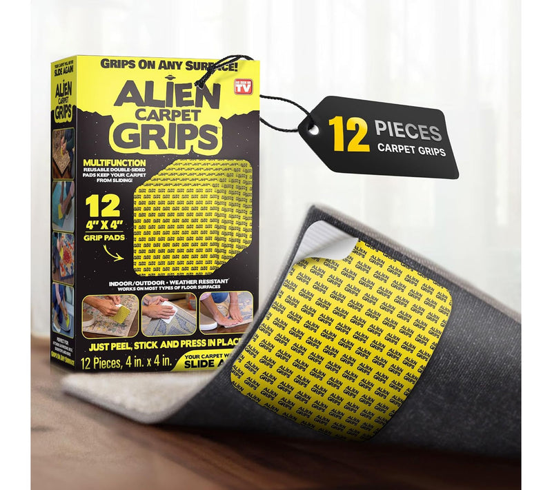Alien Tape Pre-Cut Double-Sided Set of 12 Carpet Grips — Main view