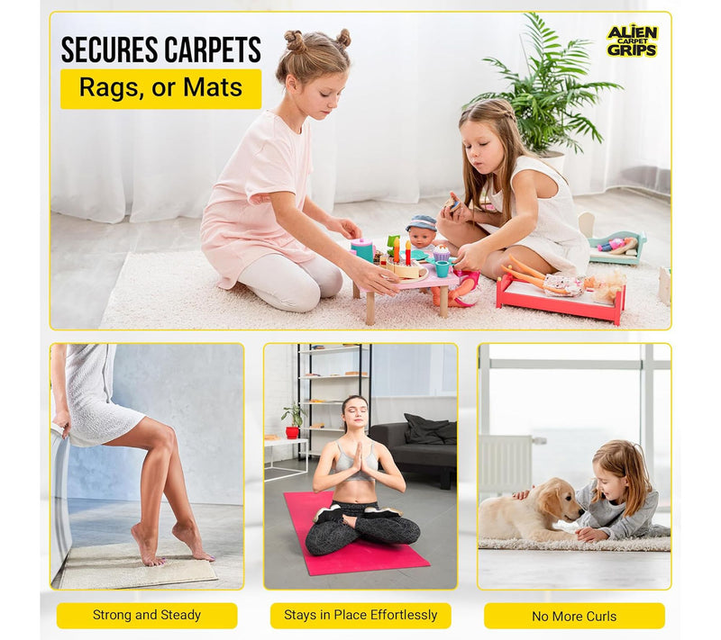 Alien Tape Pre-Cut Double-Sided Set of 12 Carpet Grips — View 6