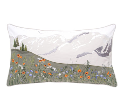 Mountain Wildflowers Indoor/Outdoor Lumbar Pillow by Valerie