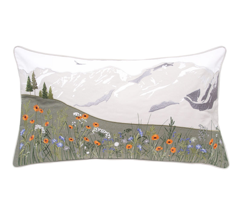 Mountain Wildflowers Indoor/Outdoor Lumbar Pillow by Valerie — Main view