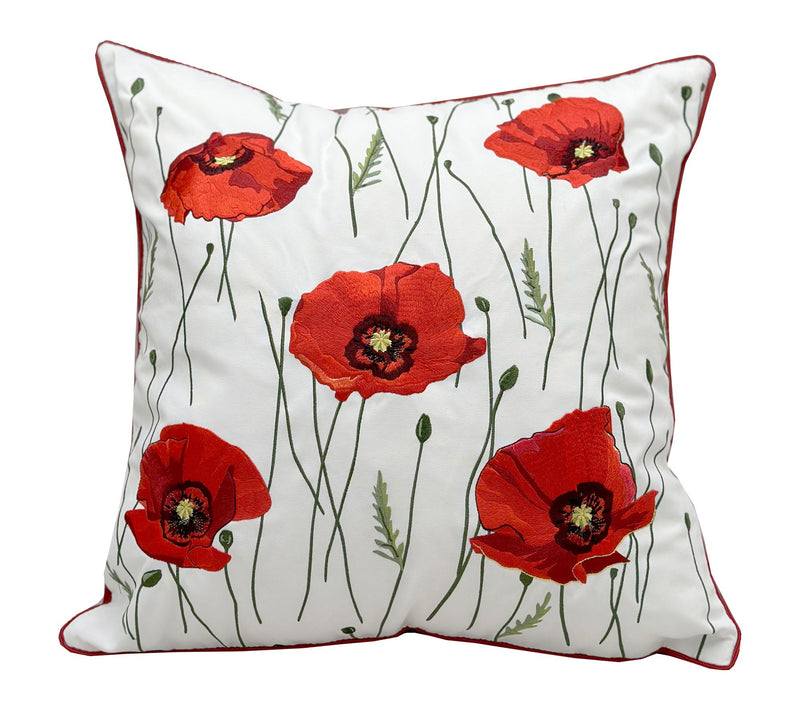 Poppy Pattern Indoor/Outdoor Throw Pillow by Valerie — Main view
