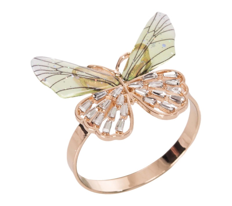 Crystal Butterfly Tabletop Napkin Rings Set of4 by Valarie — View 2