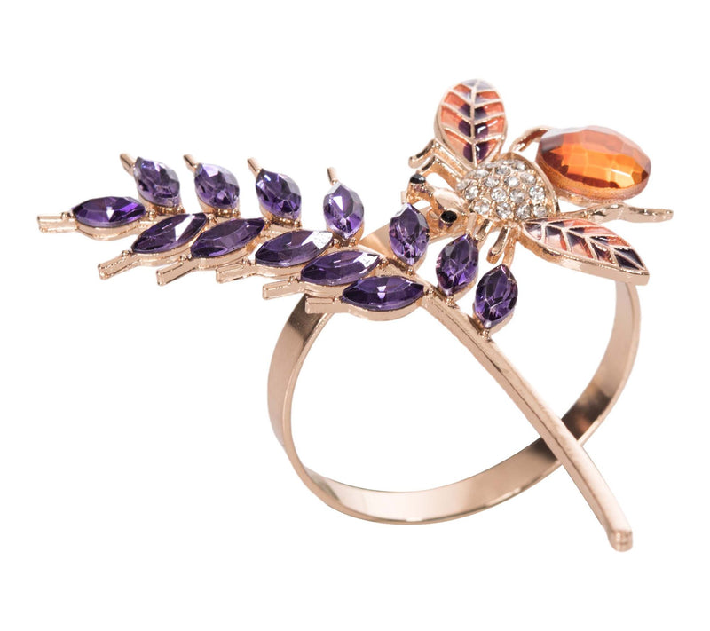Lavender and Bee Tabletop Napkin Rings Set of 4by Valarie — Main view