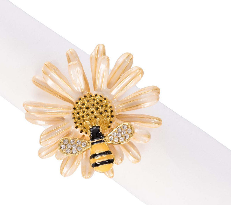 Daisy and Bee Tabletop Napkin Rings Set of 4 byValarie — Main view