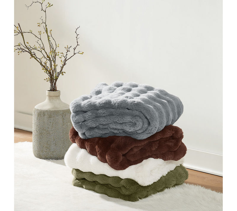 Brooklyn Loom Bubble Rabbit Faux Fur 50x70 Throw — View 5