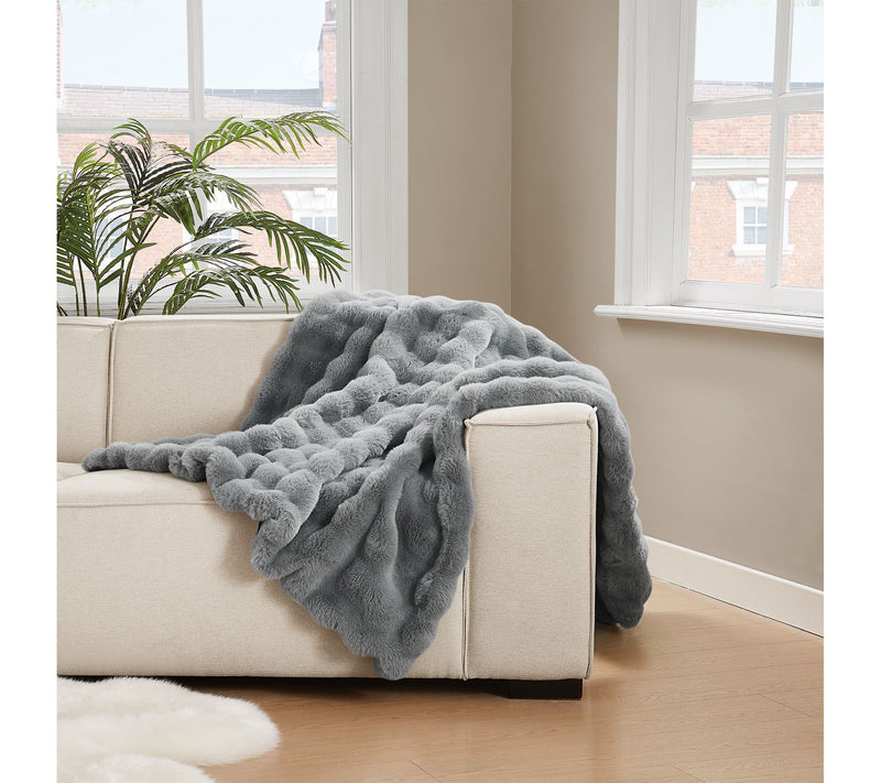 Brooklyn Loom Bubble Rabbit Faux Fur 50x70 Throw — View 11