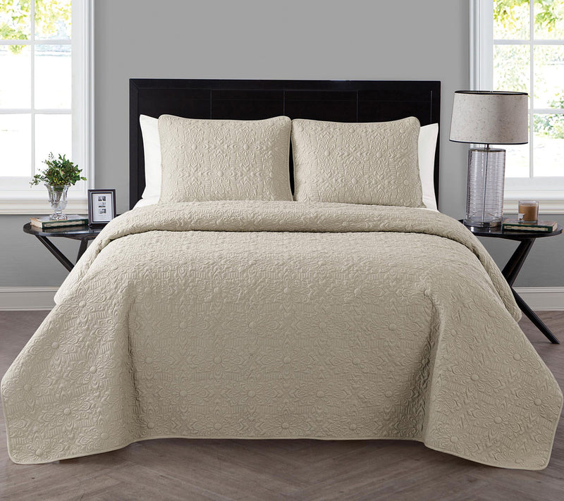 VCNY Home Caroline Embossed Floral Quilt Set, King — View 14