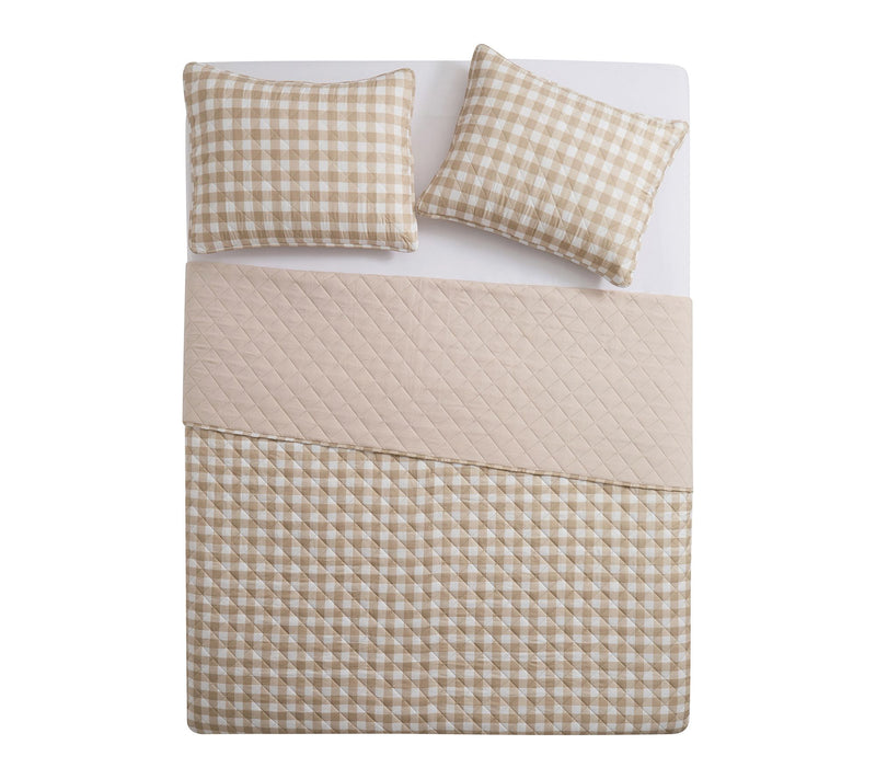 VCNY Home Gingham Microfiber Quilt Set, Twin — View 3