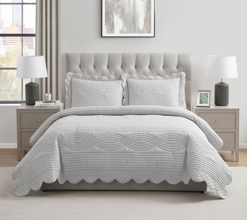 VCNY Home Scallop Microfiber Quilt Set, Twin — View 12