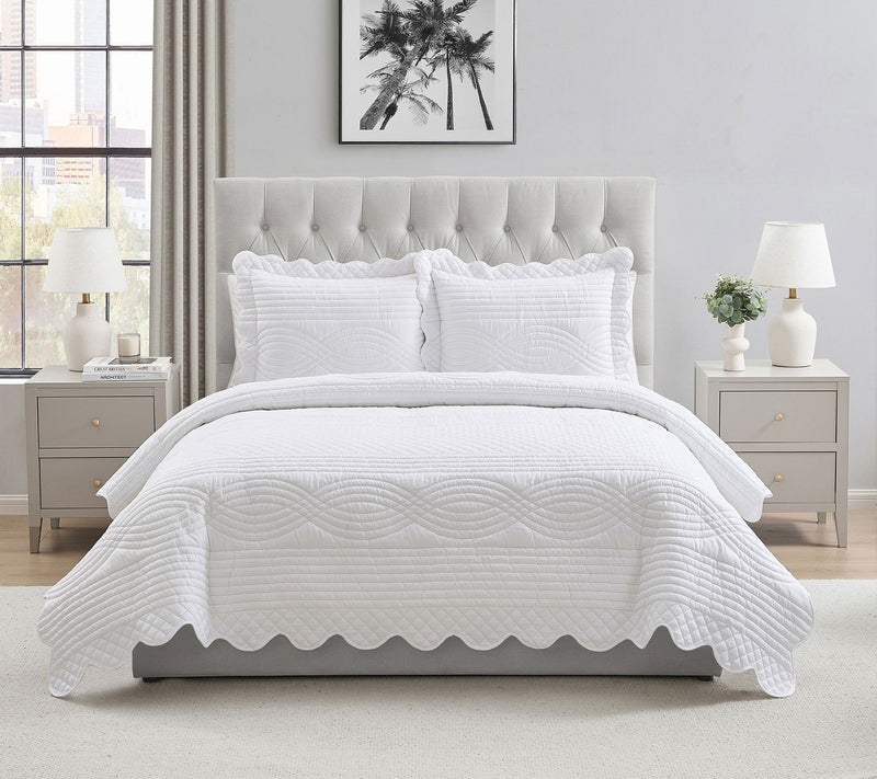 VCNY Home Scallop Microfiber Quilt Set, Twin — View 14