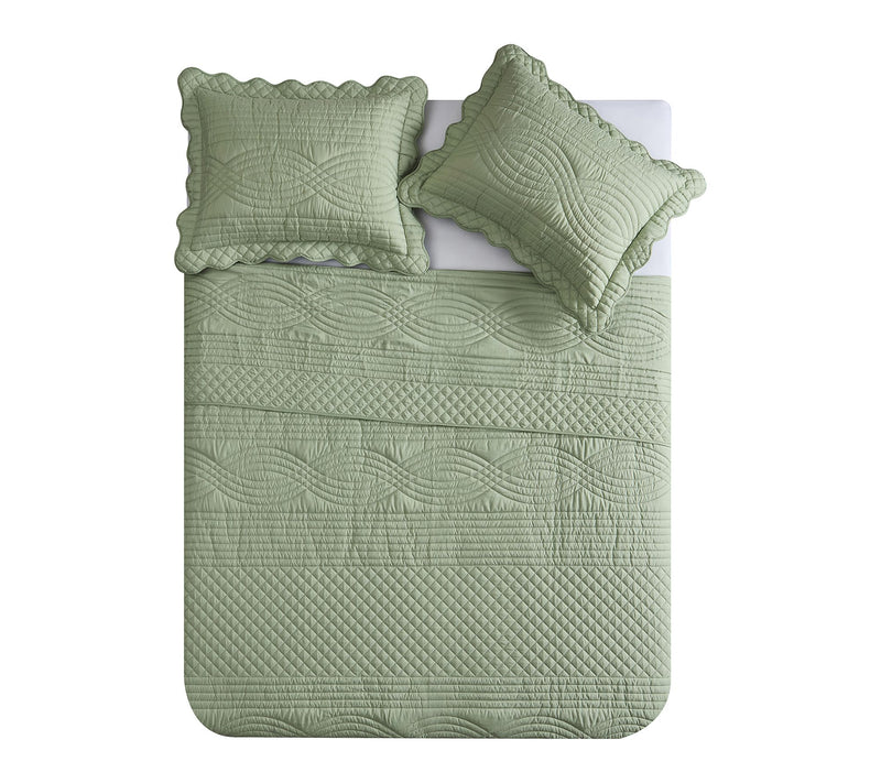 VCNY Home Scallop Microfiber Quilt Set, Twin — View 3
