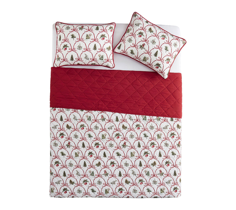 VCNY Home Multi Christmas Bow Microfiber QuiltSet, Full/Queen — View 3