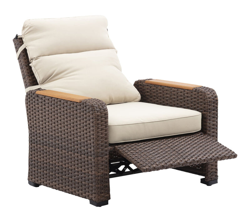 Teamson Home Wicker Frame & Wood Armrests Outdo or Recliner Se — View 4